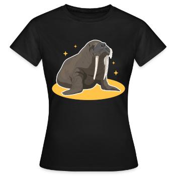 Walross Walroß | Walrus Walrosse Geschenk - Frauen T-Shirt - Schwarz - Vorne - AI Model Female 172 dark (172cm)