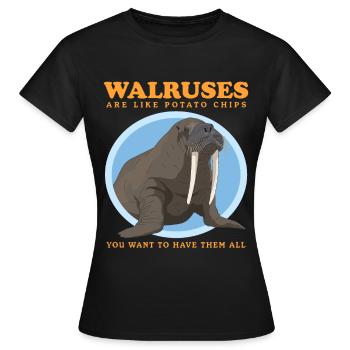 Morse morse morse phoque morse cadeau de morse - T-shirt Femme - noir - Devant - AI Model Female 172 dark (172cm)