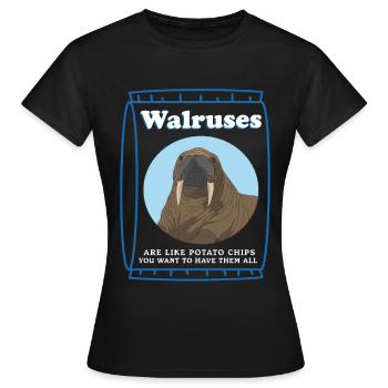 Morse morse phoque morse cadeau - T-shirt Femme - noir - Devant - AI Model Female 172 dark (172cm)
