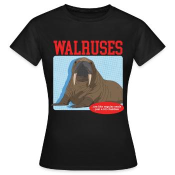 Sceau de morse | Morse morse morse cadeau de morse - T-shirt Femme - noir - Devant - AI Model Female 172 dark (172cm)