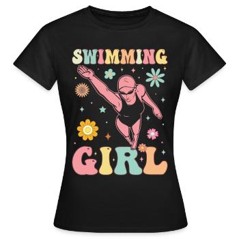 Groovy swimmer - Women's T-Shirt - black - Front - AI Model Female 172 dark (172cm)