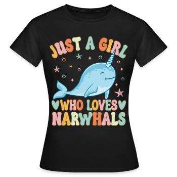 Narval Fille Narval Amant - T-shirt Femme - noir - Devant - AI Model Female 172 dark (172cm)