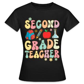 Groovy Grundschullehrerin - Frauen T-Shirt - Schwarz - Vorne - AI Model Female 172 dark (172cm)