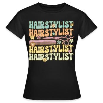 Groovy Friseur - Frauen T-Shirt - Schwarz - Vorne - AI Model Female 172 dark (172cm)