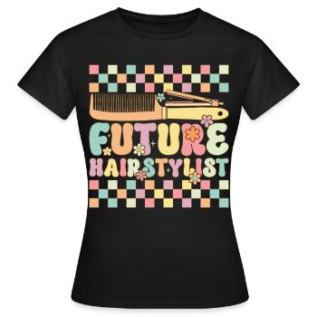Groovy Hairdresser - Women's T-Shirt - black - Front - AI Model Female 172 dark (172cm)