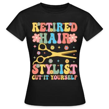 Groovy Hairdresser - Women's T-Shirt - black - Front - AI Model Female 172 dark (172cm)