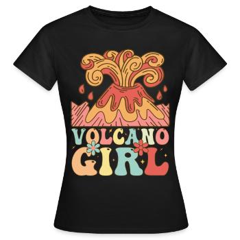 Groovy Volcanoes Female Volcano Lover Geolo - Women's T-Shirt - black - Front - AI Model Female 172 dark (172cm)