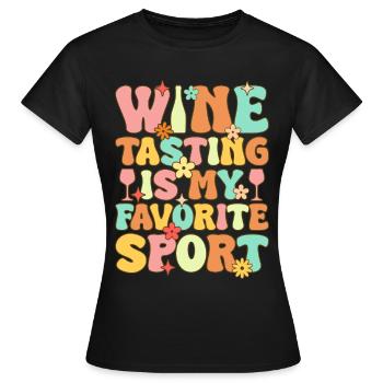 Groovy Weintrinken - Frauen T-Shirt - Schwarz - Vorne - AI Model Female 172 dark (172cm)