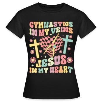 Groovy Cartwheel - Frauen T-Shirt - Schwarz - Vorne - AI Model Female 172 dark (172cm)