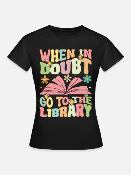 Groovy Book Reader Bibliothekar - Frauen T-Shirt - Schwarz
