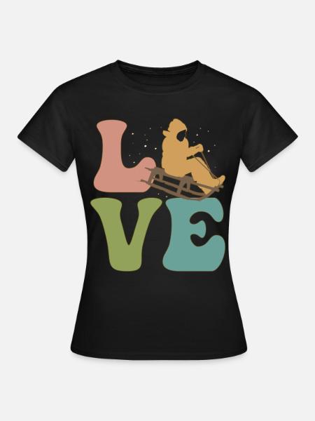 LOVE Schlittenfahrt Schlitten - Frauen T-Shirt - Schwarz
