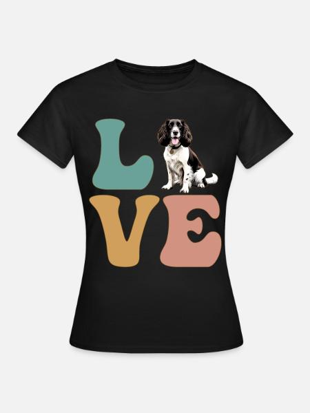 LIEBE Springer Spaniel Hund - Frauen T-Shirt - Schwarz