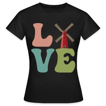 LOVE Wind Power Plant Wind Power - Women's T-Shirt - black - Front - AI Model Female 172 dark (172cm)