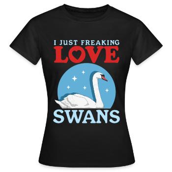 Cygnes cygnes cygnes amant de cygne cadeau - T-shirt Femme - noir - Devant - AI Model Female 172 dark (172cm)