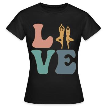 AMOUR Yoga Yogi - T-shirt Femme - noir - Devant - AI Model Female 172 dark (172cm)