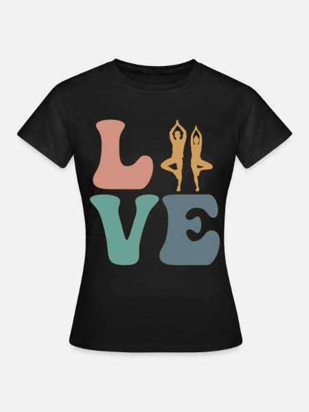 LIEBE Yoga Yogi - Frauen T-Shirt - Schwarz