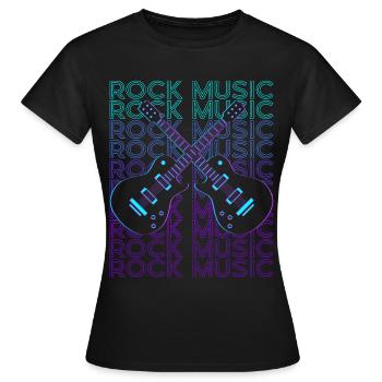 Rock Music Rock & Roll Retro - Women's T-Shirt - black - Front - AI Model Female 172 dark (172cm)