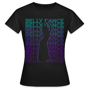 Danse du ventre Danseuse du ventre Danse du ventre rétro - T-shirt Femme - noir - Devant - AI Model Female 172 dark (172cm)