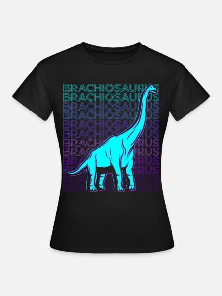 Brachiosaurus Dinosaurier Retro - Frauen T-Shirt - Schwarz
