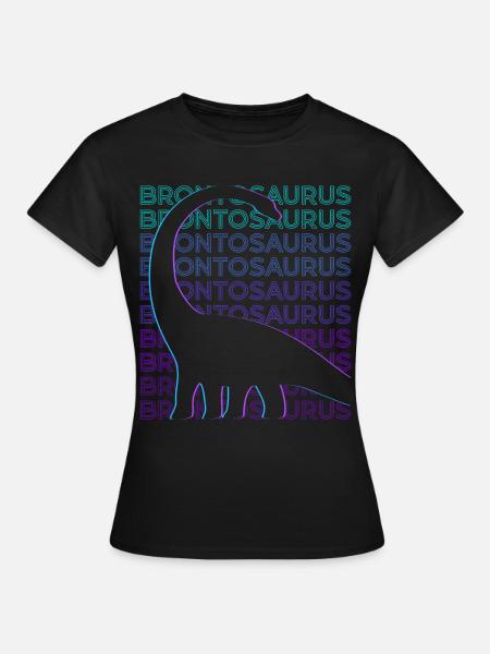 Brontosaurus Dinosaurier Retro - Frauen T-Shirt - Schwarz