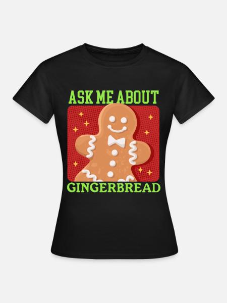 Lebkuchen Lebkuchenmann Lebkuchenmänner Geschenk - Frauen T-Shirt - Schwarz