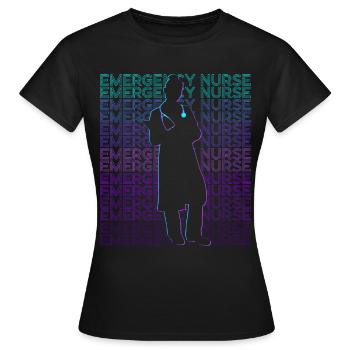 Infirmière d’urgence Infirmière d’urgence Retro - T-shirt Femme - noir - Devant - AI Model Female 172 dark (172cm)