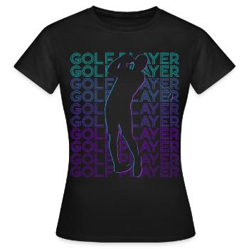 Golfspieler Golfer Golfspielen Retro - Frauen T-Shirt - Schwarz - Vorne - AI Model Female 172 dark (172cm)