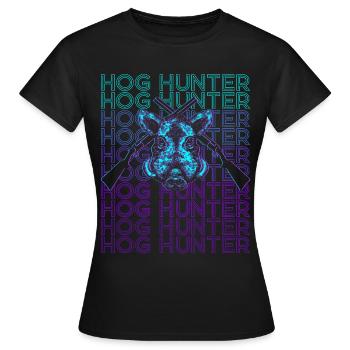 Hog Hunt Hog Hunter Rétro - T-shirt Femme - noir - Devant - AI Model Female 172 dark (172cm)