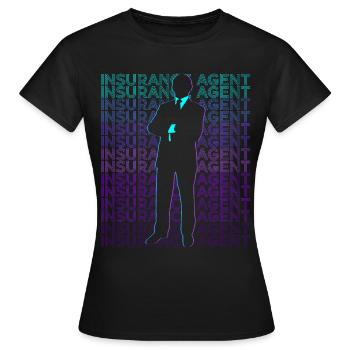 Agent d’assurance Courtier d’assurance Rétro - T-shirt Femme - noir - Devant - AI Model Female 172 dark (172cm)