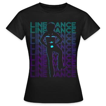 Danse en ligne Danse en ligne Danseuse en ligne Rétro - T-shirt Femme - noir - Devant - AI Model Female 172 dark (172cm)