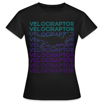 Velociraptor Dinosaure Rétro - T-shirt Femme - noir - Devant - AI Model Female 172 dark (172cm)