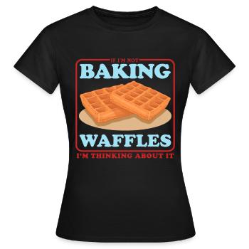 Waffles Waffle Waffle Lover Gift - Women's T-Shirt - black - Front - AI Model Female 172 dark (172cm)