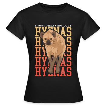 Hyena Hyena Spotted Hyena Gift - Women's T-Shirt - black - Front - AI Model Female 172 dark (172cm)