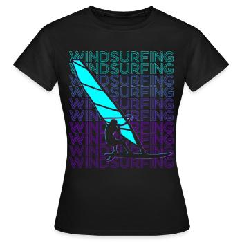 Planche à voile Planche à voile Planche à voile Rétro - T-shirt Femme - noir - Devant - AI Model Female 172 dark (172cm)