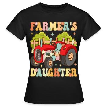 Farmer's Daughter Groovy Farming Rancher - Women's T-Shirt - black - Front - AI Model Female 172 dark (172cm)
