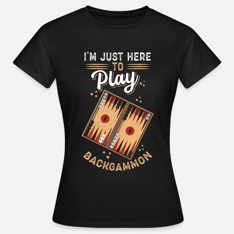 Backgammon spil Backgammon brætspil gave - Dame-T-shirt - sort