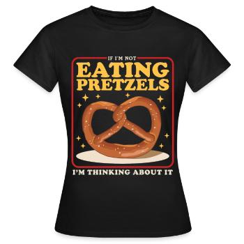 Bretzel Bretzels Cadeau d’amoureux des bretzels - T-shirt Femme - noir - Devant - AI Model Female 172 dark (172cm)