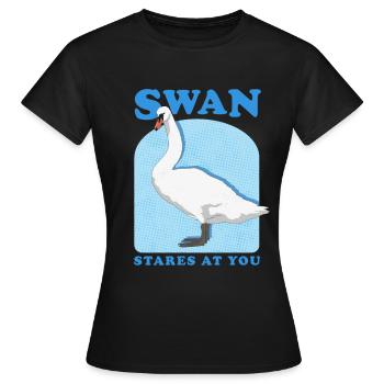 Cygnes cygnes cygnes amant de cygne cadeau - T-shirt Femme - noir - Devant - AI Model Female 172 dark (172cm)