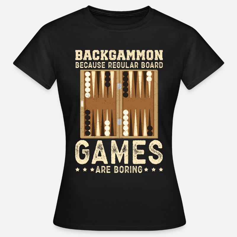 Backgammon spiller Backgammon brætspil gave - Dame-T-shirt - sort
