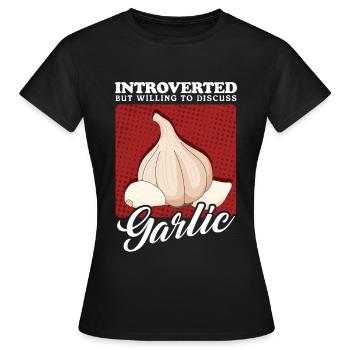 Cadeau de gousse d’ail d’ail - T-shirt Femme - noir - Devant - AI Model Female 172 dark (172cm)