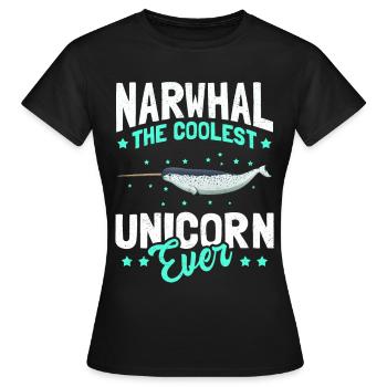 Narwhal Whale Narwhal Narwhal Whales Gift - Women's T-Shirt - black - Front - AI Model Female 172 dark (172cm)
