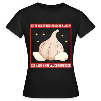 Cadeau de gousse d’ail d’ail - T-shirt Femme - noir - Devant - AI Model Female 172 dark (172cm)