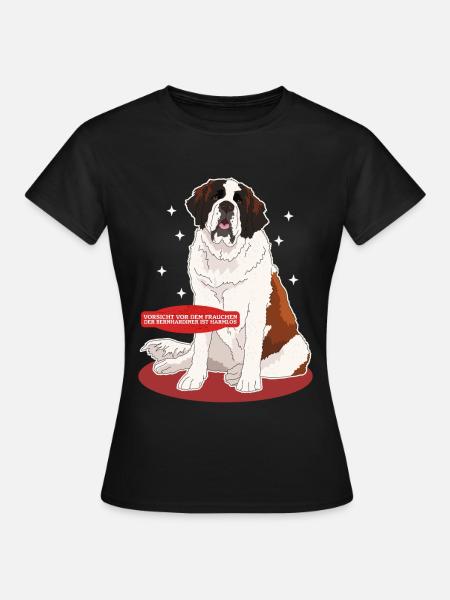Bernhardiner Frauchen St. Bernhardshunde Geschenk - Frauen T-Shirt - Schwarz