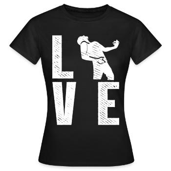 LOVE Air Guitar Air Guitarist - Women's T-Shirt - black - Front - AI Model Female 172 dark (172cm)