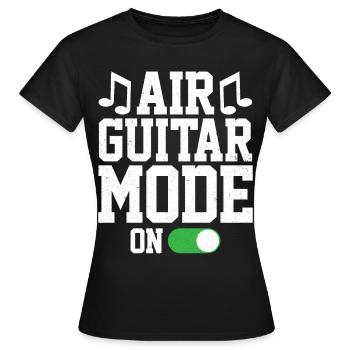 Air Guitar Mode on Funny Air Guitarist - Women's T-Shirt - black - Front - AI Model Female 172 dark (172cm)