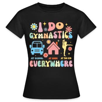 Gymnastik Gymnastik Gymnastik Groovy Gymnast Akrob - Frauen T-Shirt - Schwarz - Vorne - AI Model Female 172 dark (172cm)