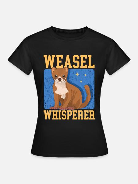Wiesel Mauswiesel Hermännchen Geschenk - Frauen T-Shirt - Schwarz