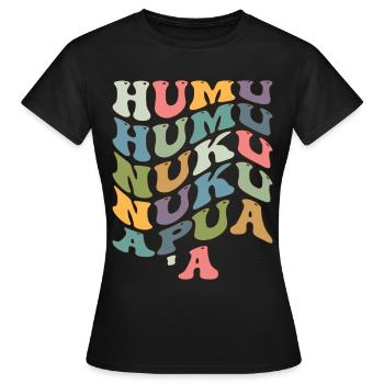 Humuhumunukunukuapua'a Hawaiianischer Riff-Drücker - Frauen T-Shirt - Schwarz - Vorne - AI Model Female 172 dark (172cm)