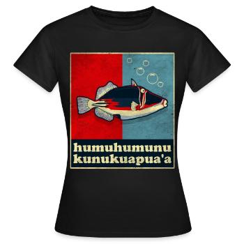 Humuhumunukunukuapua'a Hawaiianischer Riff-Drücker - Frauen T-Shirt - Schwarz - Vorne - AI Model Female 172 dark (172cm)