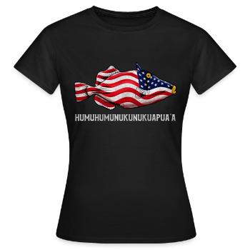 Humuhumunukunukuapua'a Hawaii-Riff-Drückerfisch - Frauen T-Shirt - Schwarz - Vorne - AI Model Female 172 dark (172cm)